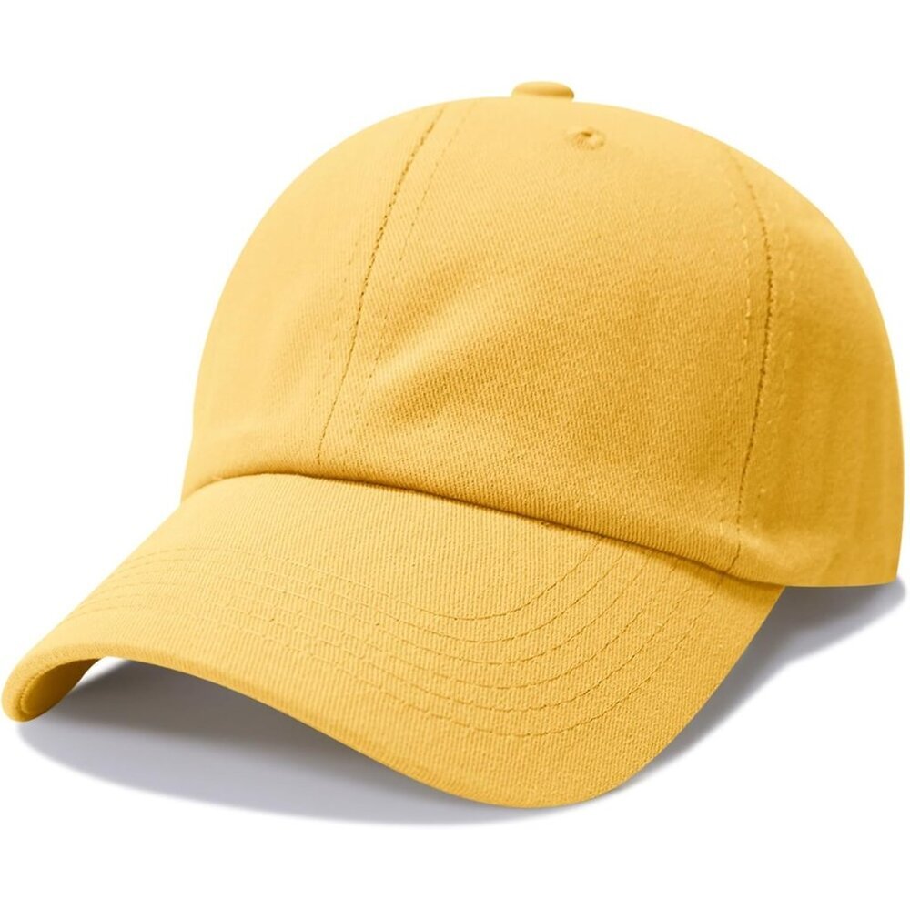 Baseball Cap Colour Yellow Golf Dad Hat Men Women Plain Cap
